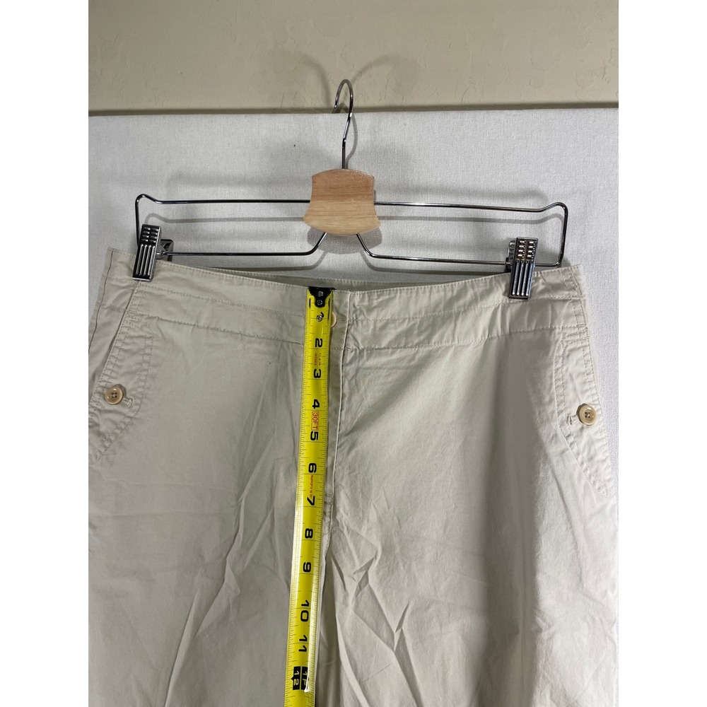 Talbots Womens 10 Khaki Tan Stretch Straight Leg Trousers Chino Pants F122 - Picture 8 of 9
